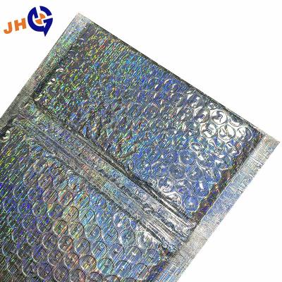 China Inner Color Aluminized Clothing Express Packing Bag Customized Laser Bubble Zipper Bone Bag Film Bubble Bag Shockproof Packing Bag for sale