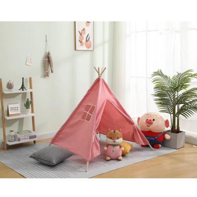 China Indoor Portable Foldable Teepee Tent Cute Children's Indoor&Outdoor Tent Kids Canvas Cotton Play House for sale