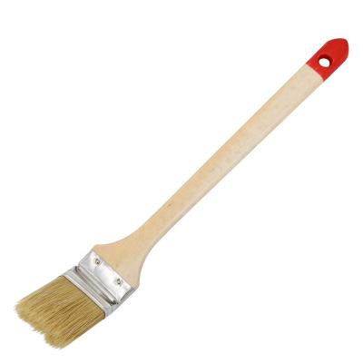 China Hot Selling Long White Bristle Wood Handle Corner Radiator Paint Brush for sale