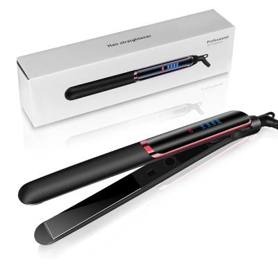 China Professional Ceramic Safety LED Display Hair Curler Hair Flat Iron 2 in 1 Fast Straight Curling Iron Hair Straightener for sale