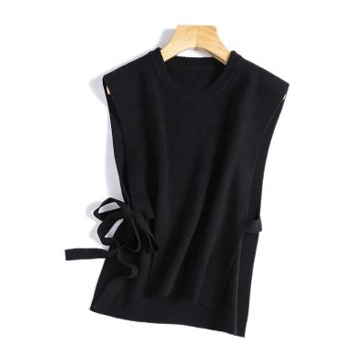 China Breathable Knit Vest Soft Vest Sleeveless Short Jacket Women for sale