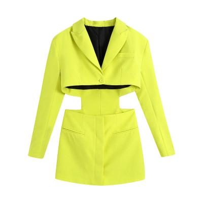 China 2021 summer new culture V collar opening design temperament blazer dress breathable for sale