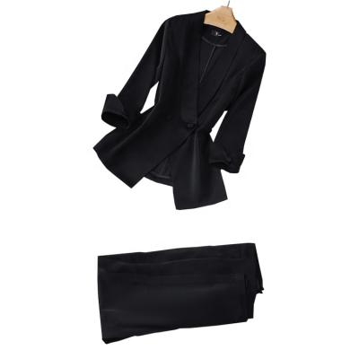 China 2 Piece Set New Arrival Fashion Ladies Anti-Static Chic Blazer Formal Business Suit Jacket and Pant Suit Tops For Women Tuxedo for sale