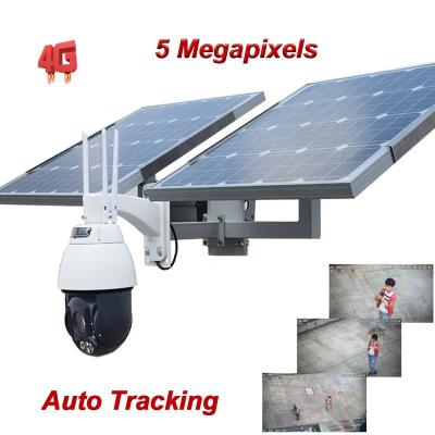 China Human Motion Tracking 5MP Wireless Wifi 4G Speed ​​Dome PTZ Auto Tracking Camera 30X ZOOM Audio Kit H.265 2WAY Solar Panel Power 40Ah Li-Battery 120W for sale