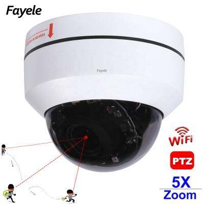 China Human Motion Tracking Home 5MP WIFI Dome PTZ Camera Pan Tilt 5X ZOOM IR 50M Wireless IP Camera Humanoid Automobile Tracking HD 2MP Audio Video Surveillance for sale