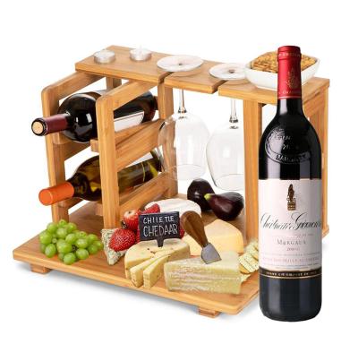 China Viable Cheap Countertop Wine Bottle Storage Rack Bamboo Wine Rack for sale