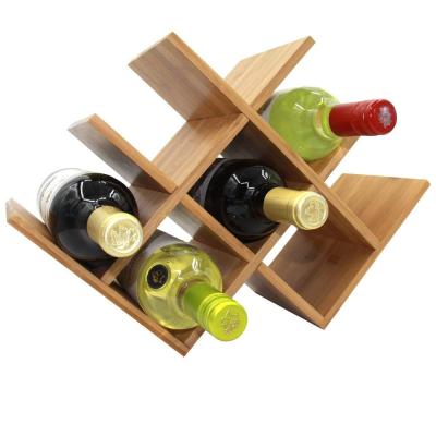 China Wholesale Price Red Wine Rack Viable Tabletop Bamboo Rack for sale