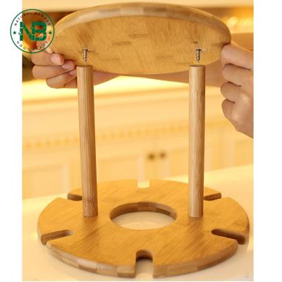 China Sustainable Bamboo Wine Table Top Show Bamboo Wine Glass Rack Wine Rack for sale