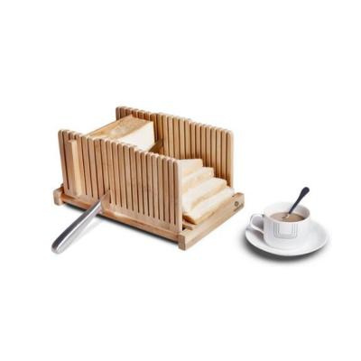 China Sustainable Bamboo Wooden Foldable Bread Slicer Cutters Thick Bamboo Bread Cutting Board for sale