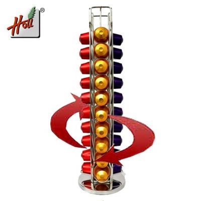 China Metal Coffee Pods Holder Chrome Plating Stand Coffee Capsule Storage Rack Dolce Enthusiasm Sustainable Capsule for sale