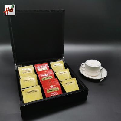 China Handmade Ready To Ship Luxury Wooden Tea Bag Case For Gift And Display for sale