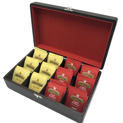 China Handmade luxury customized wooden tea bag storage box for gift and display for sale