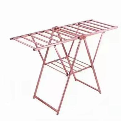 China Durable Aluminum Cloth Hanger Rack Foldable Balcony Folding Laundry Clothes Dryer Rack Foldable Clothes Drying Rack For Laundry for sale