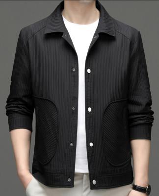 China Comfortable and simple casual men's coat three-dimensional texture men's lapel breathable jacket for sale