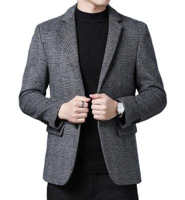 China Autumn And Winter Men's Suit Breathable Casual Wool Slimming Plain Men's Suit Coat for sale