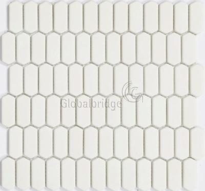 China Popular Pure White Color Recycled Mosaic Kitchen Glass Flooring Slabs for sale