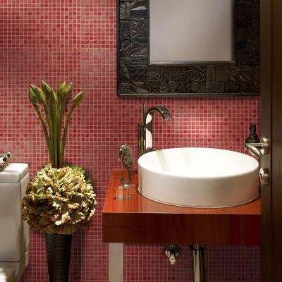 China Bathroom Glass Glossy Exterior Wall Porcelain Parquet Mist Enamel Mosaic Glass Mosaic for sale