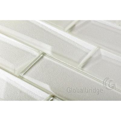 China Bathroom Glass Wall Backsplash Slab Parquet Diamond Mosaic Glass Mosaic Slab for sale