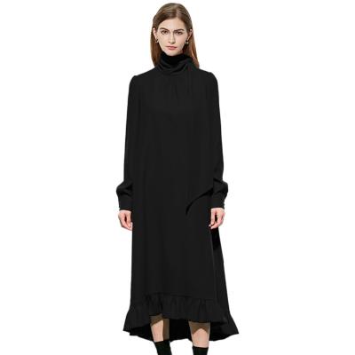 China Fashion Customized Elegant High Quality Sustainable Chiffon Women's Long Sleeved Dress for sale