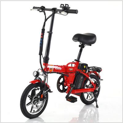 China Aluminum alloy 14 inch folding electric bicycle MTB with 48V250W brushless motor 10AH-20AH lithium battery for sale