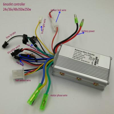 China 24v36v48v60v250w350w Dual Mode 6Mosfet Dual Mode Motor Speed ​​Controller Electric Scooter Bike MTB BLDC SKATEBOARD DIY Part for sale