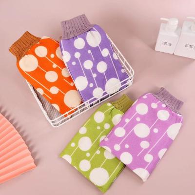 China EXFOLIATE Korean Body Massage Polyester Cotton Dehumidification Beauty Bath Gloves for sale