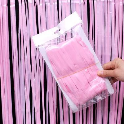 China Plastic Square Party Decorations Background Foil Balloon Shape Aluminum Wall Backdrop Decoration Double Pattern Rain Curtain for sale