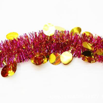 China Cheap Shiny Tinsel Garland Pvc Decorations Christmas Party New Year Pet Christmas Braid for sale