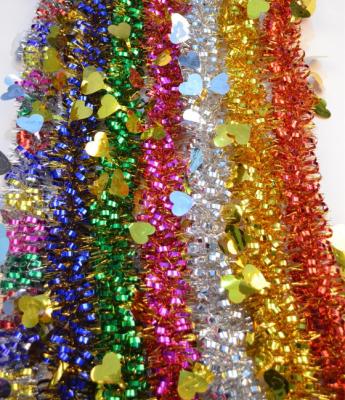 China Christmas Tinsel Foil Decorative Wire Gold Pet Tinsel For Party / Holiday / Christmas Decorative for sale