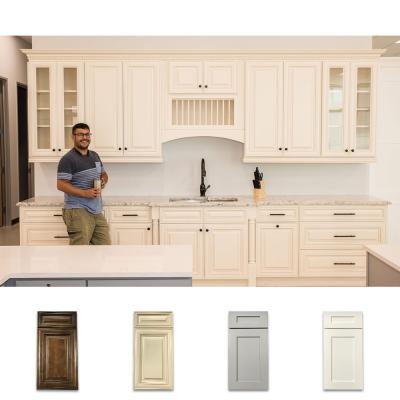 China Modern Solid Wood Shaker Modular Gray Glossy Kitchen Custom Cabinets From USA Rta With Cheap Price New Design Furniture Made In China for sale