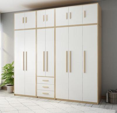 China Adjustable (Height) Customized Modern Design Luxury White Modular MDF Wooden Wardrobe For Cheap Bedroom Furniture Clothes Storage for sale