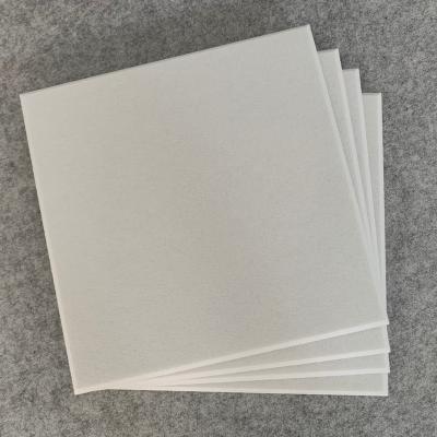 China Highly Efficient White Studio Wall Decoration Acoustic Sound Absorption 600mm Panel Polyester Fiber Edge Soundproof Square Panel for sale