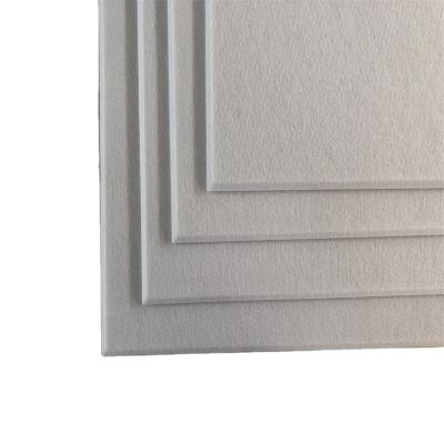 China Highly Efficient White Sound Absorption 400*400*9mm Panel Wall Decoration Acoustic Soundproof Panel Polyester Fiber Edge Square Studio Panel for sale