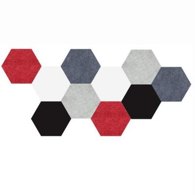 China Modern Eco Friendly Black Hexagon PET Noise Reduction Sound Absorption Acoustic Panel for sale