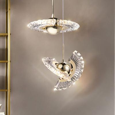 China Modern Modern Flying Saucer Chandelier Iron Chandelier Bar Bedroom Dining Room Crystal Rotation Led Light for sale