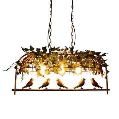 China Retro Modern Industrial Style Flower Factory Chandelier Personality Birdcage Bar Restaurant Chandelier for sale