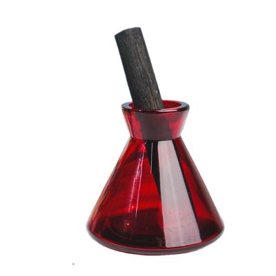 China Chinese Aromatherapy Incense Cone Shape 200ML Aroma Diffuser Glass Bottle Custom Aromatherapy Funnel Reed Diffuser for sale