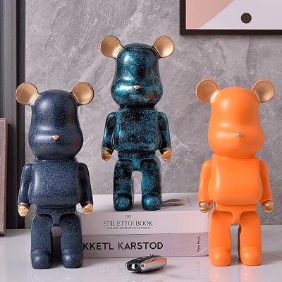 China Modern Minimalist Light Luxury Modern Home Decor Resin Open Violent Bear New Piggy Bank Resin Ornaments Piggy Bank for sale