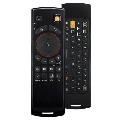 China Luxury Air Axial Mouse Gaming TV Mele F10 Gyro 2.4GHz 6 Gyro Remote Control IR Wireless Keyboard Learning Function For Android TV Box for sale