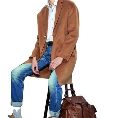 China Viable custom fit long dark khaki trench coat for men for sale