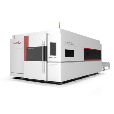 China Cheap enclosed cutter carbon steel fiber laser cutting machine price metal sundor 4000w 6000w 12000w for sale