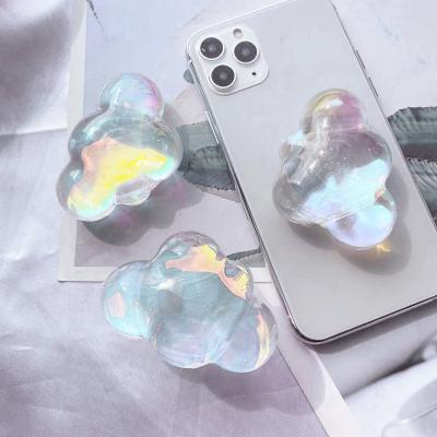 China ABS 3D Korea Laser Clouds IPhone Phone Holder Stand For Xiaomi Tok Folding Finger Stand Grip for sale