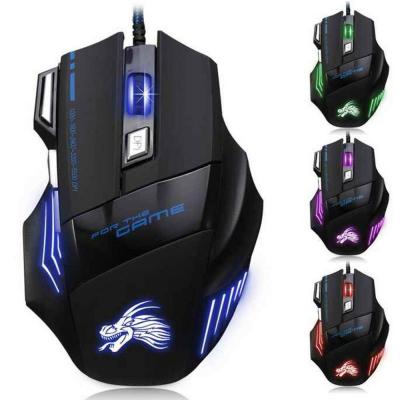 China Ergonomic Wired Gaming Mouse 7 Button USB Backlit Ergonomic Mice Per Game 5500 DPI Adjustable Optical Backlight Mice For PC Gamer Computer Desk for sale