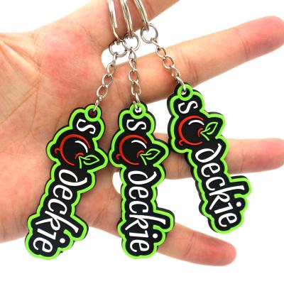 China Colorful personalized PVC soft rubber key chain Custom promotional cute 2D promotion gift logo cartoon for sale