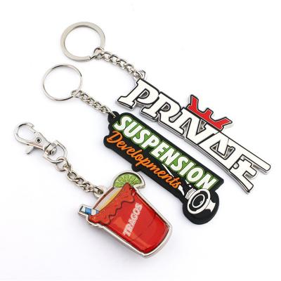 China Wholesale Custom High Quality Promotional Cheap Keyring Design Logo Letters Enamel Metal Keychain Customized for sale