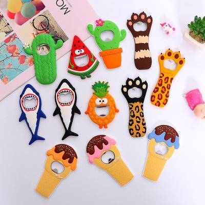 China Custom Wholesale Customized Professional Eco-Friendly OEM PVC 3D Safety Cover Beer Bottle Opener Beautiful for sale