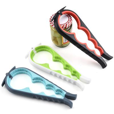 China Eco-Friendly Non-Slip Jar Opener 5 in 1 Multi Function Can Easy Opener Beer Bottle Opener Kit with Silicone Handle for sale