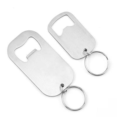 China Factory Cheap Wholesale Customized Logo Metal Can Opener Key Chain Promotion Stainless Steel Key Chain Bottle Opener for sale