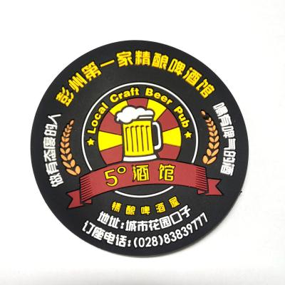 China Wholesale Car Blank Rubber Logo Soft Custom Viable PVC Silicone Tea Cup Coaster for sale