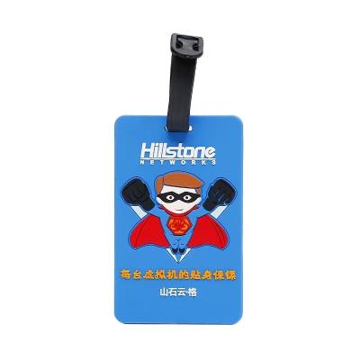 China Travel Custom Design 3D Personalized Embossed Cartoon Standard Size Cute Animal Soft PVC Travel Luggage Luggage Tag for sale